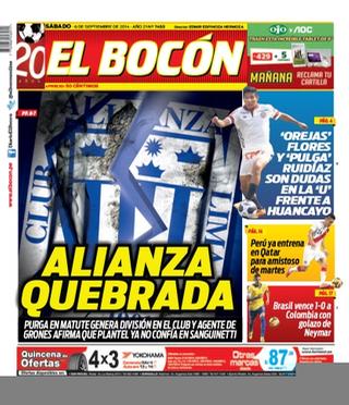 Capa do jornal El Bocón