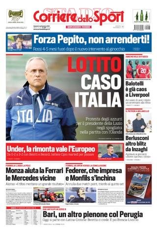 Capa do jornal Corriere dello Sport