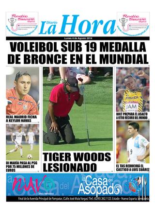 Capa do jornal Diario La Hora (deportes)