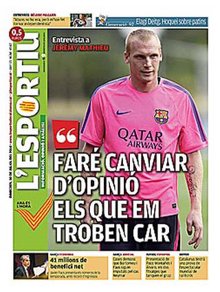 Capa do jornal L'Esportiu