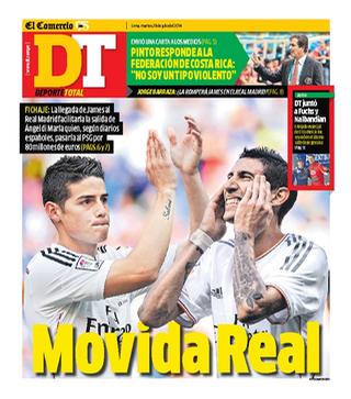 Capa do jornal Deporte Total - El Comercio