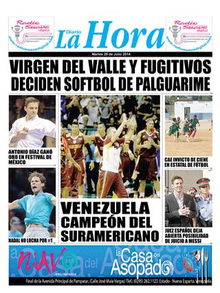 Capa do jornal Diario La Hora (deportes)