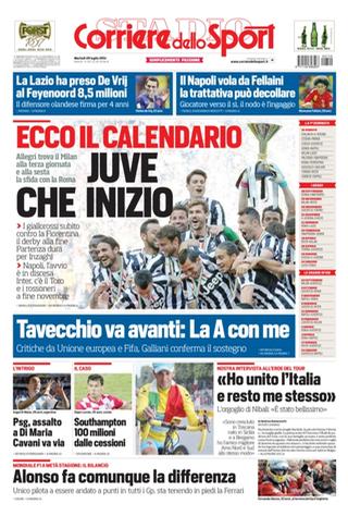 Capa do jornal Corriere dello Sport