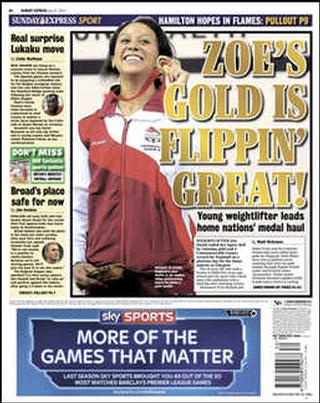 Capa do jornal Daily Express (sports)