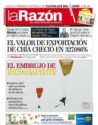 Capa do jornal Marcas (La Razón)