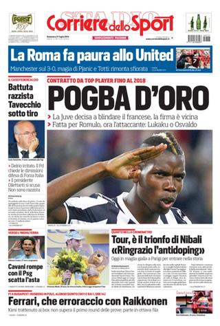 Capa do jornal Corriere dello Sport