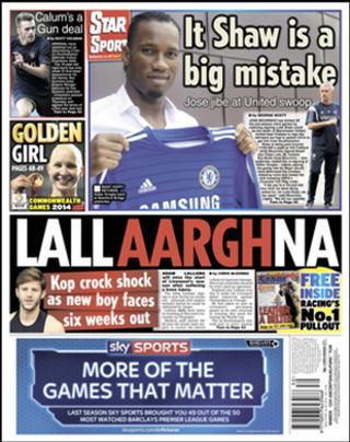 Capa fazer o Jornal Daily Star (esportes)