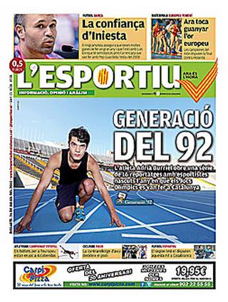 Capa do jornal L'Esportiu