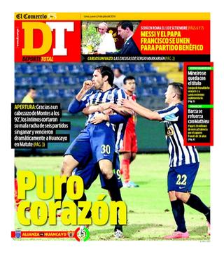 Capa do jornal Deporte Total - El Comercio