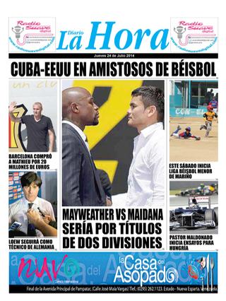 Capa do jornal Diario La Hora (deportes)