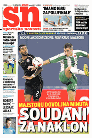 Capa do jornal Sportske Novosti