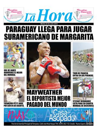 Capa do jornal Diario La Hora (deportes)