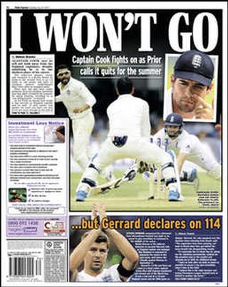 Capa do jornal Daily Express (sports)