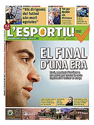 Capa do jornal L'Esportiu