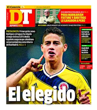 Capa do jornal Deporte Total - El Comercio