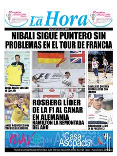 Capa do jornal Diario La Hora (deportes)