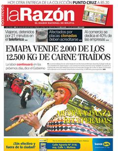 Capa do jornal Marcas (La Razón)